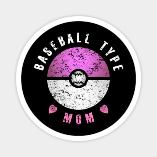 Baseball Type Mom (pink and white text) Magnet